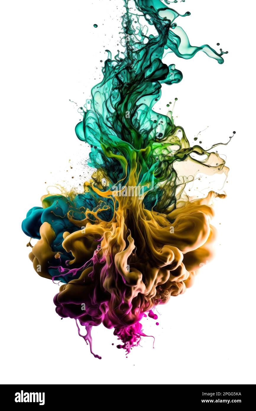 Colourful ink in water. abstract background. Generative ai Stock Photo