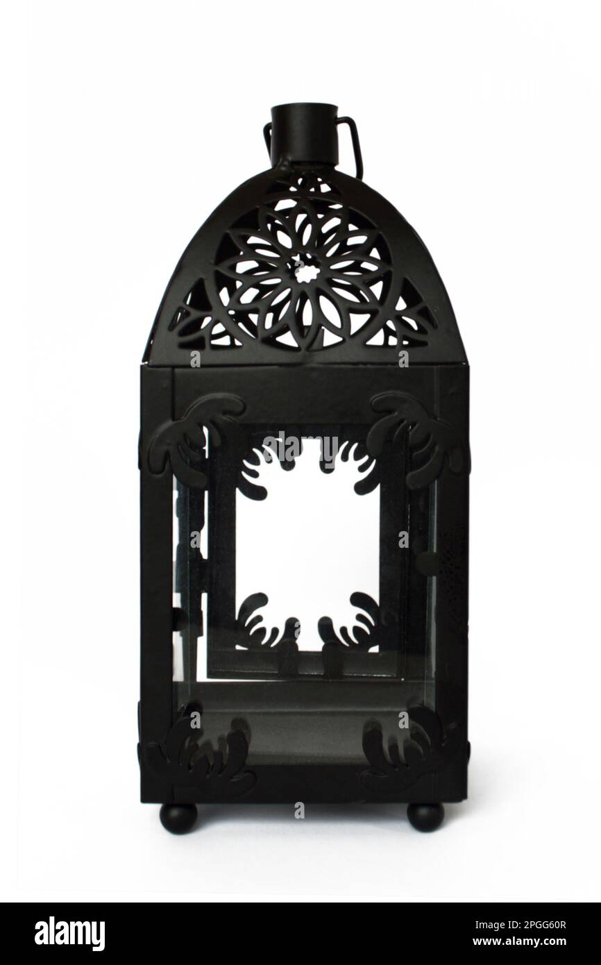 Vintage candle lantern isolated on white background Stock Photo Alamy
