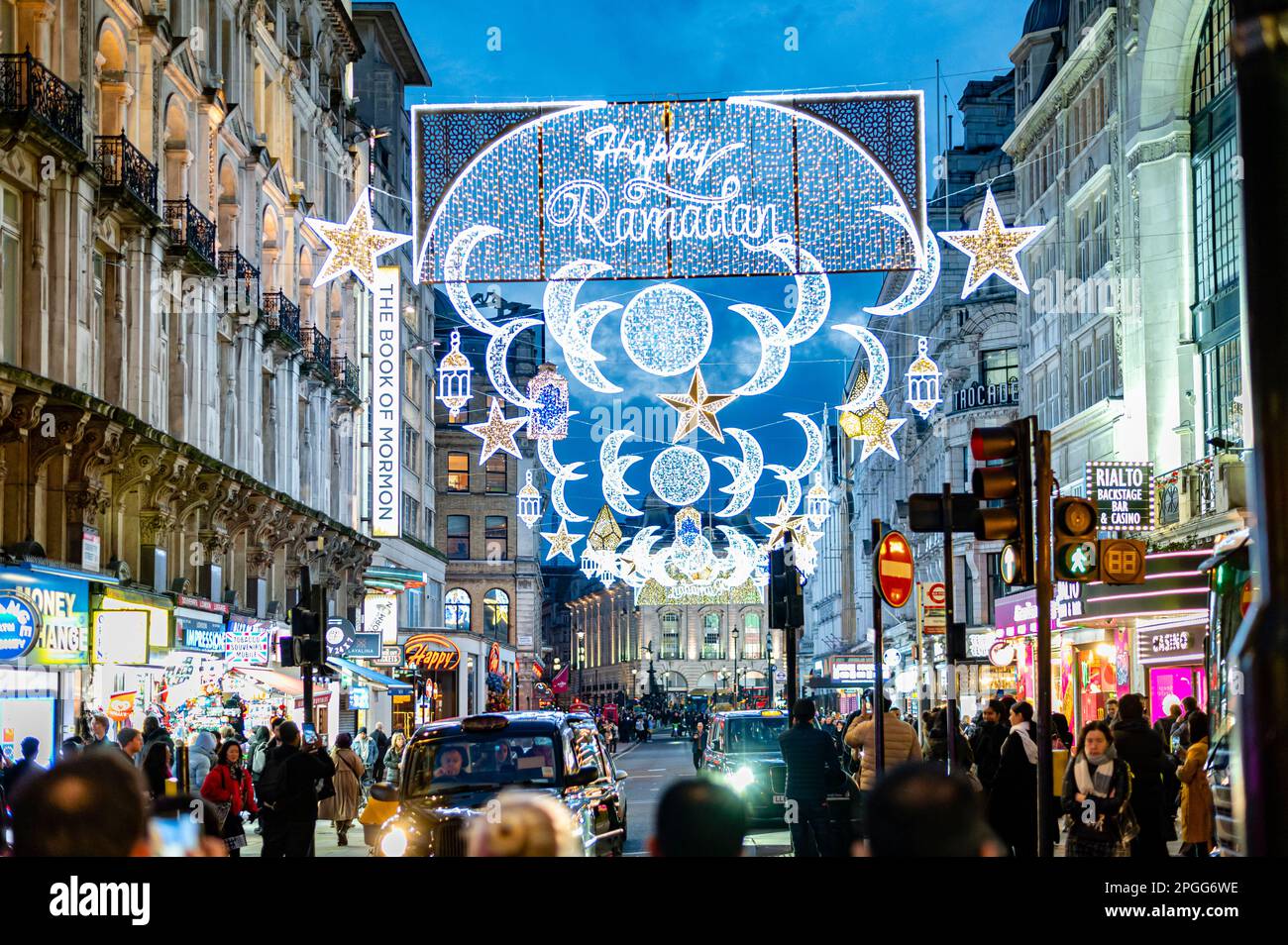 Ramadan Lights display in central London for the first time, London, UK