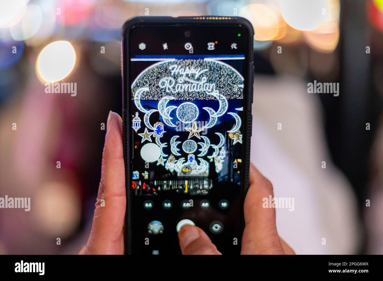 Ramadan Lights display in central London for the first time, London, UK