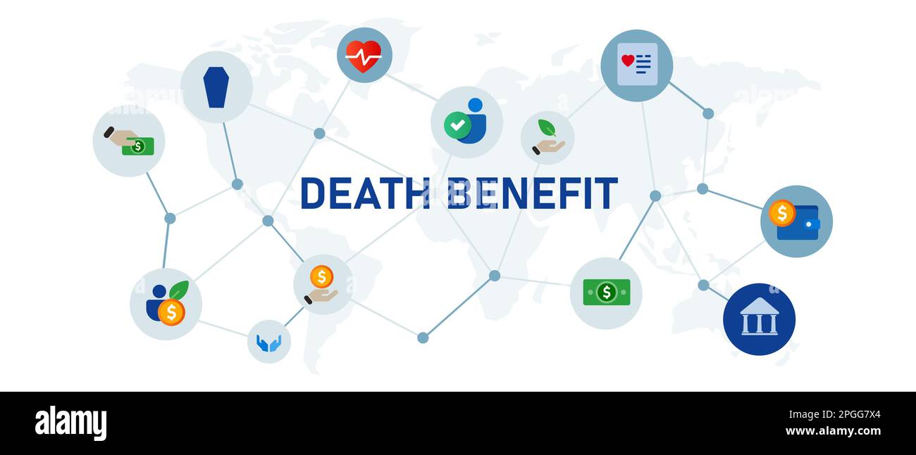 Death benefit life insurance policy financial protection icon concept illustration Stock Vector