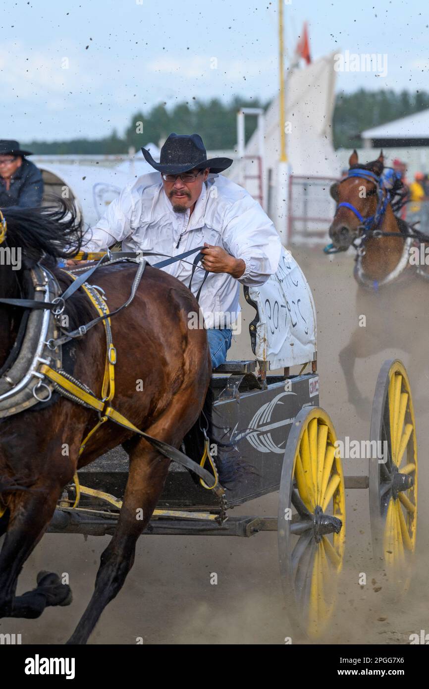 Chuckwagon race held at the Neyaskweyahk Native Classic held in