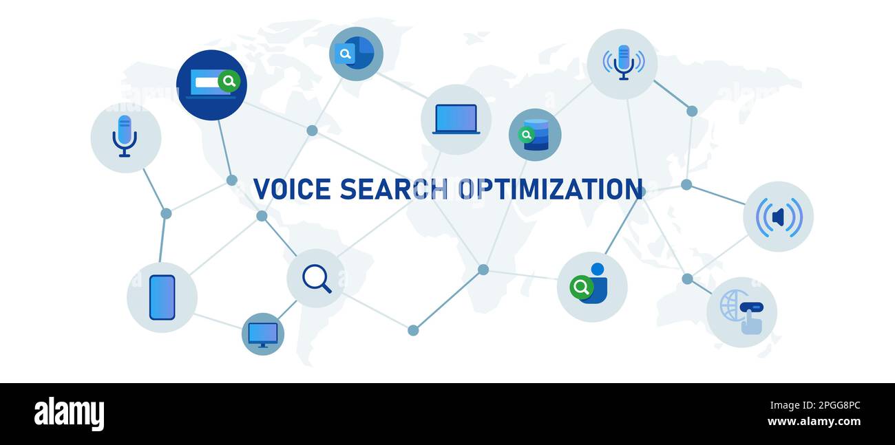 Voice search optimization sound service assistance concept using microphone Stock Vector