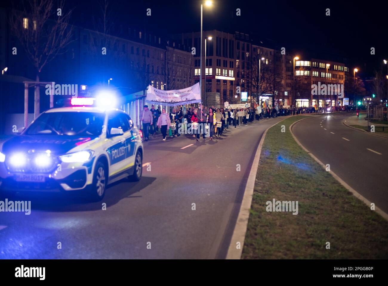 Munich, Germany. 22nd Mar, 2023. Police operation on the edge of the ...