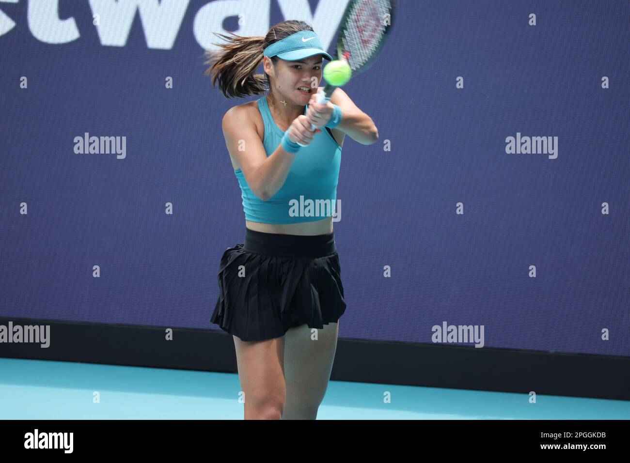 MIAMI GARDENS, FLORIDA - MARCH 22: Emma Radacanu seen during the Miami Open day 4 at Hard Rock Stadium on March 22, 2023 in Miami Gardens, Florida. People: Emma Radacanu Credit: Storms Media Group/Alamy Live News Stock Photo