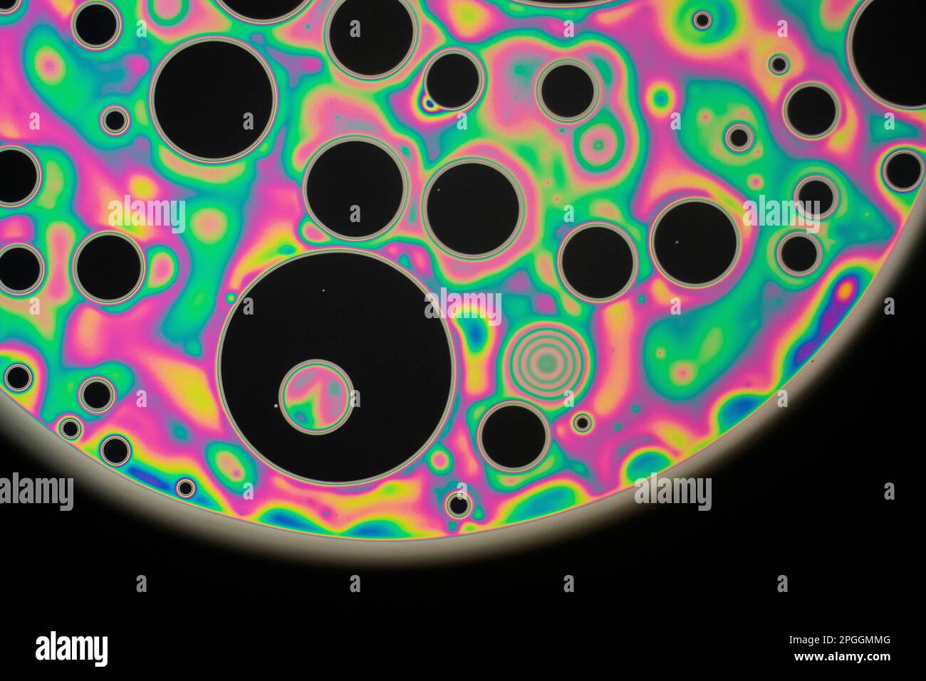Thinfilm interference on soap bubble, light micrograph Stock Photo Alamy