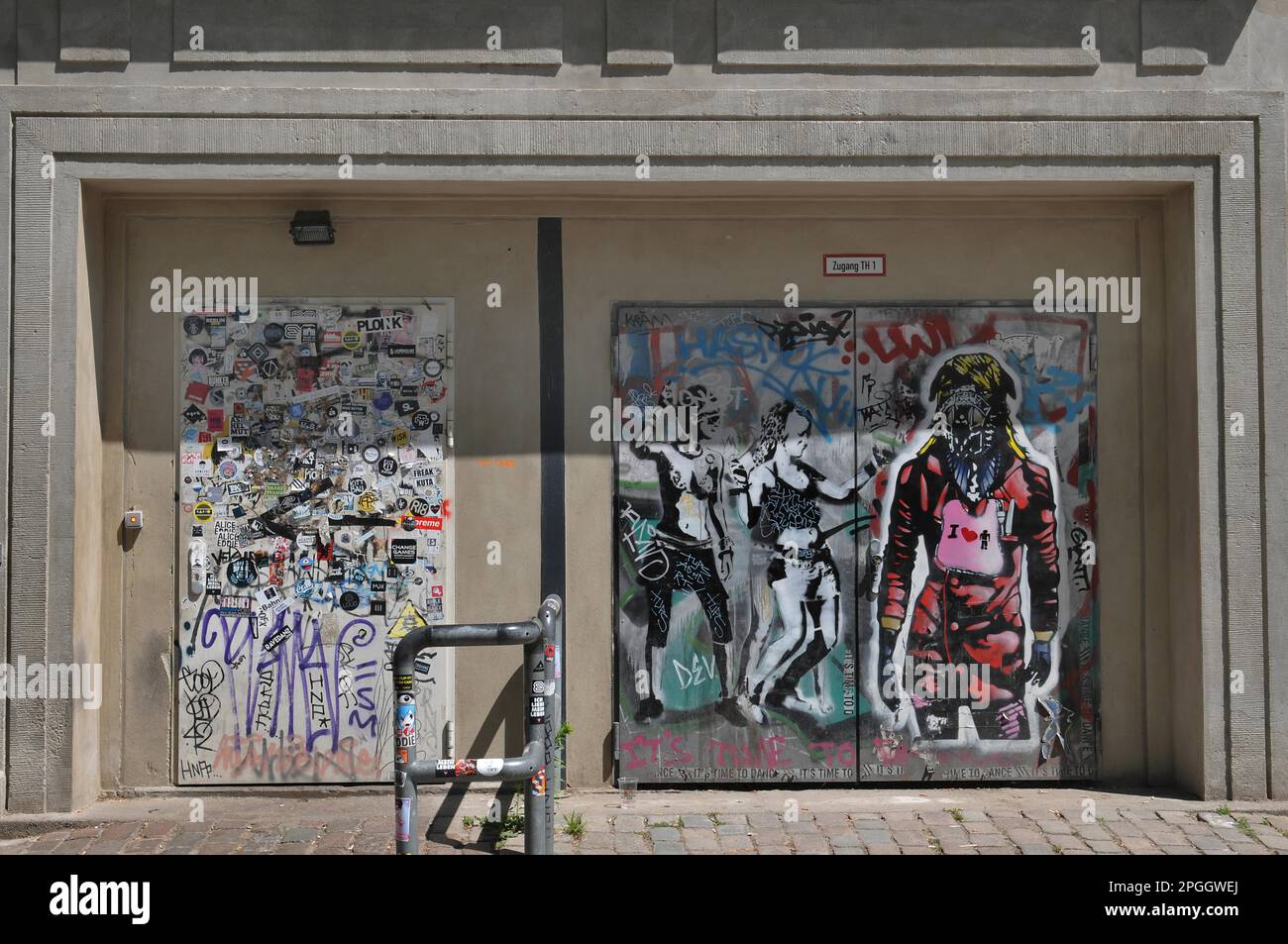 Entrance door, Berghain, Am Wriezener Bahnhof, Friedrichshain, Berlin