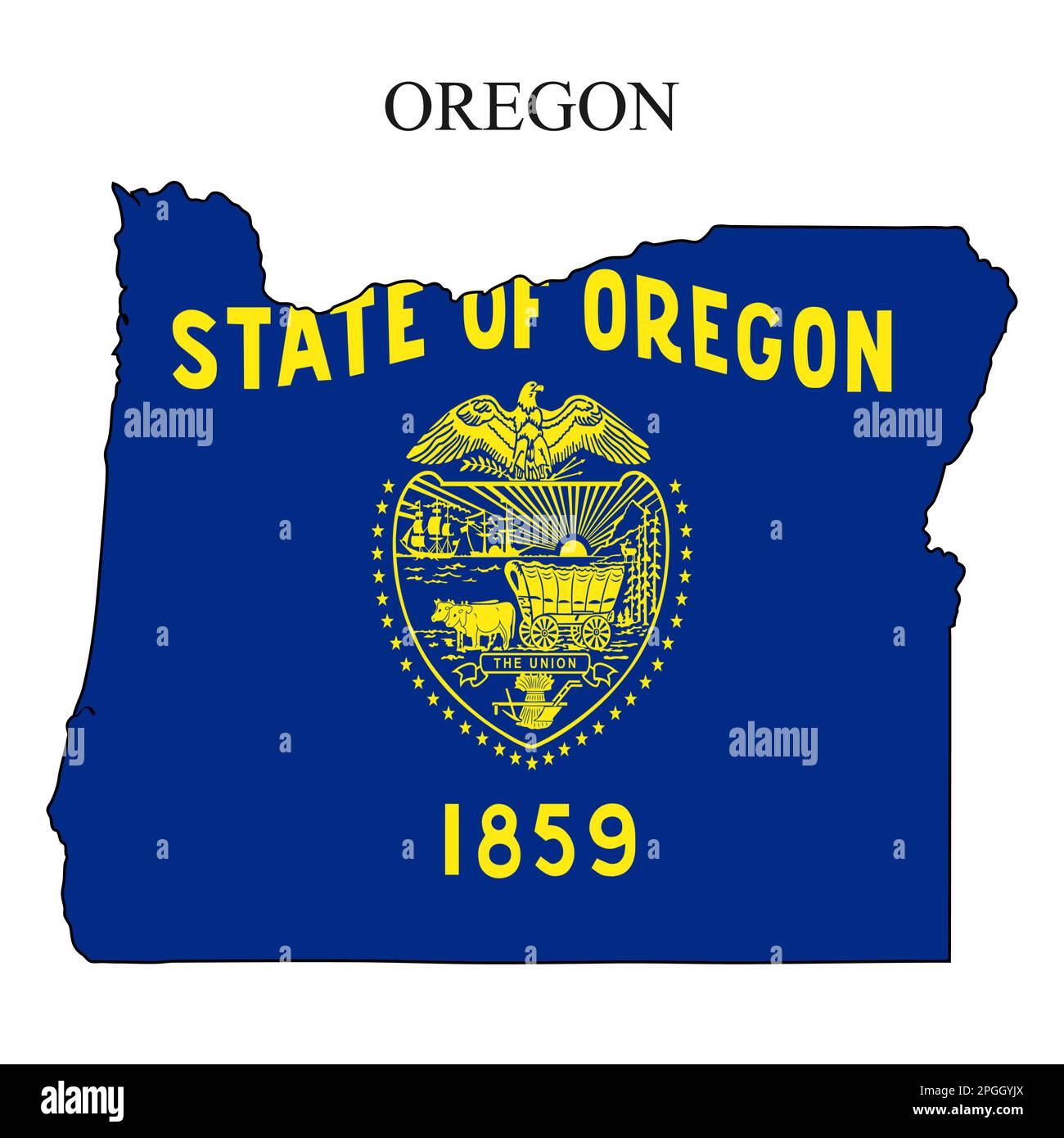 Oregon map vector illustration. Global economy. State in America. North America. United States. America. U.S.A Stock Vector