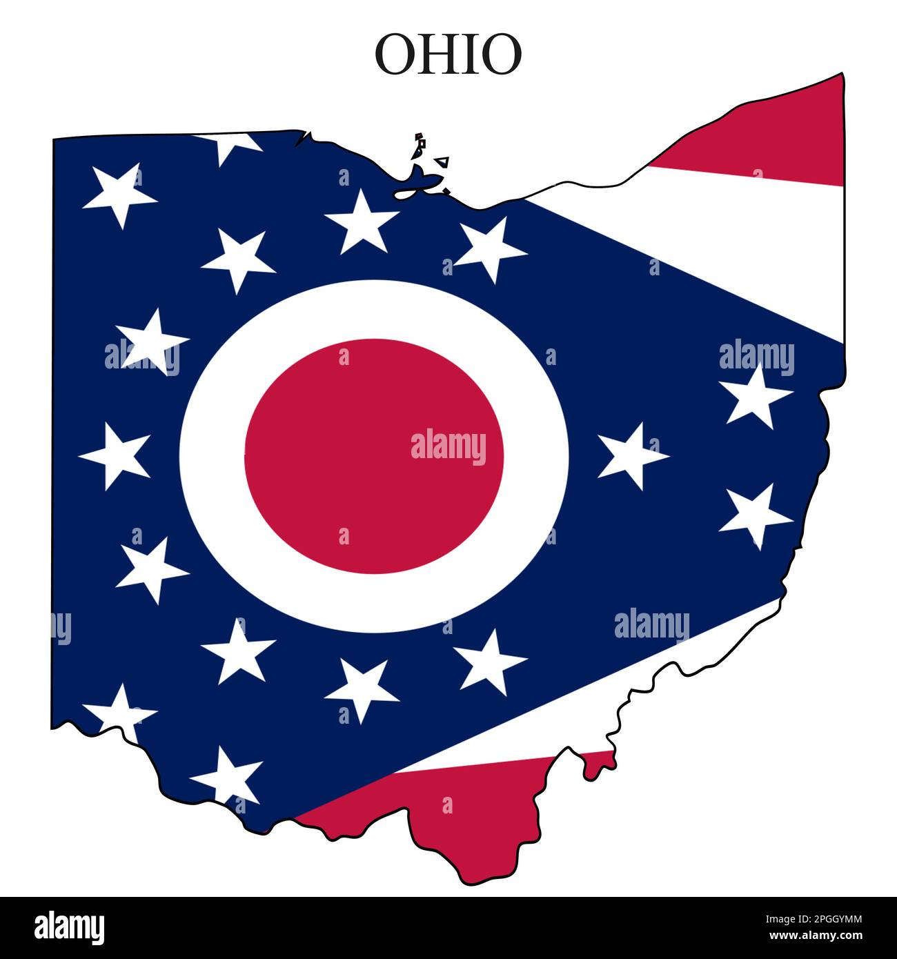Ohio map vector illustration. Global economy. State in America. North