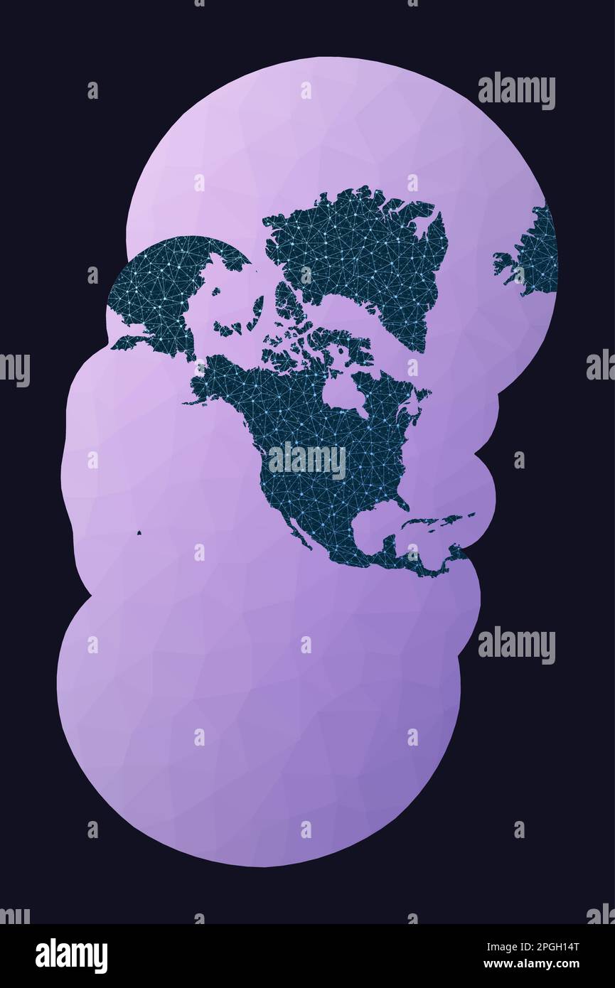 Communications map of the world - Communications Map Of The World Modified Stereographic Projection For The United States Including Alaska And Hawaii World Network Map 2PGH14T 