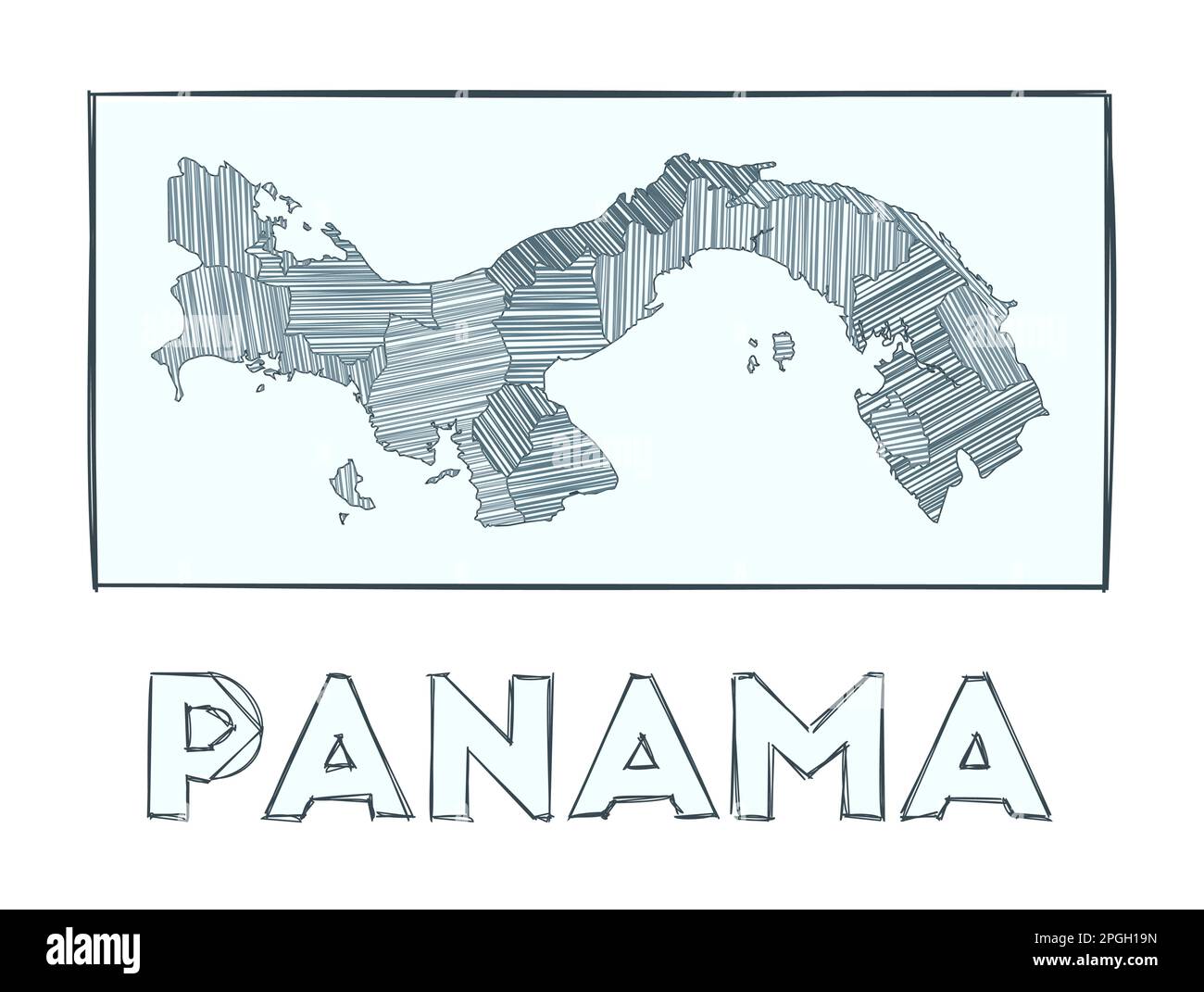 Sketch Map Of Panama Grayscale Hand Drawn Map Of The Country Filled Sketch Map Of Panama Grayscale Hand Drawn Map Of The Country Filled Regions With Hachure Stripes Vector Illustration 2PGH19N 