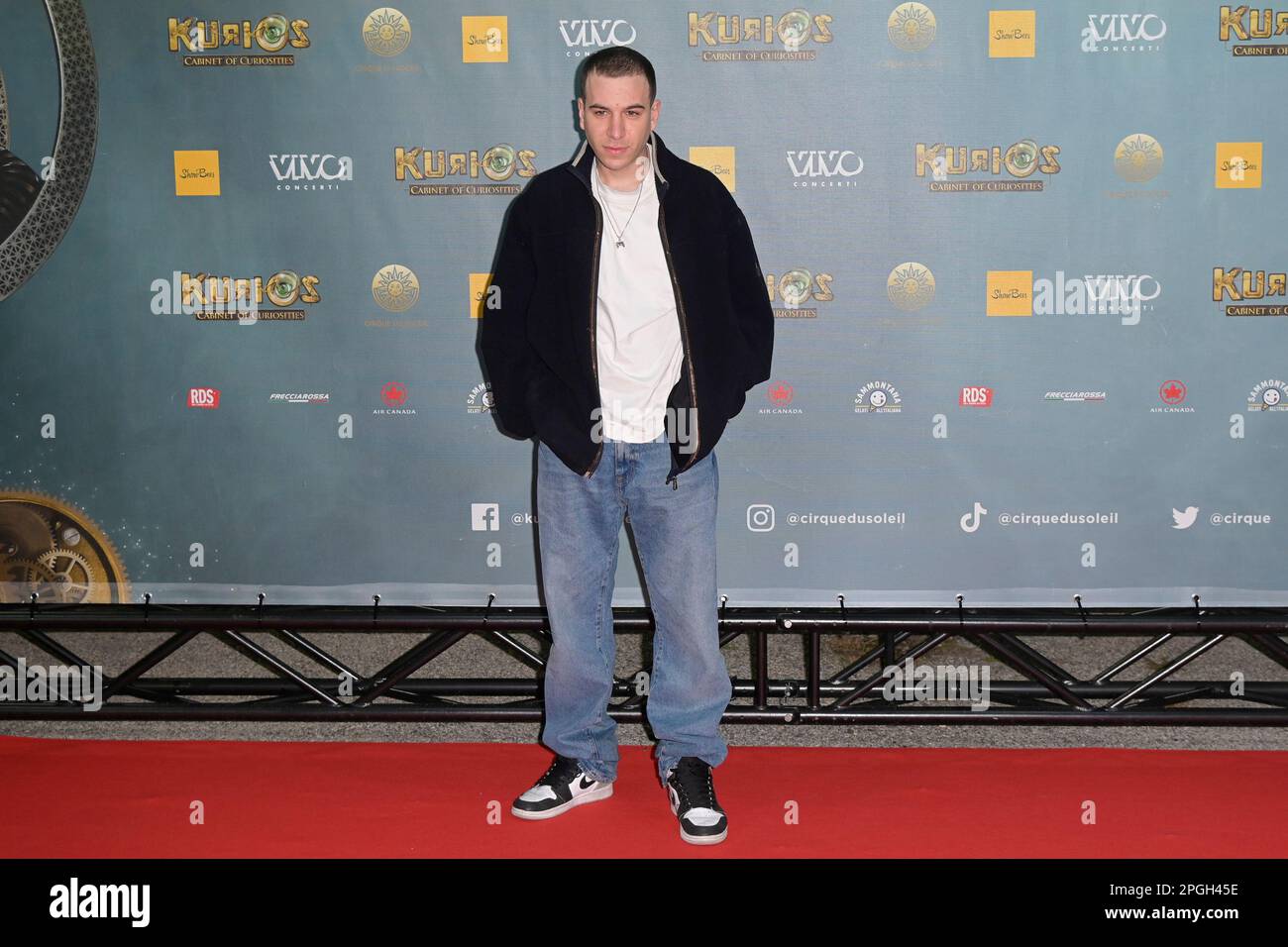 Rome, Italy. 22nd Mar, 2023. Fasma attends the red carpet of Cirque du Soleil show 'Kurios Cabinet of curiosity' at tent theater in via Tor di Quinto. Credit: SOPA Images Limited/Alamy Live News Stock Photo