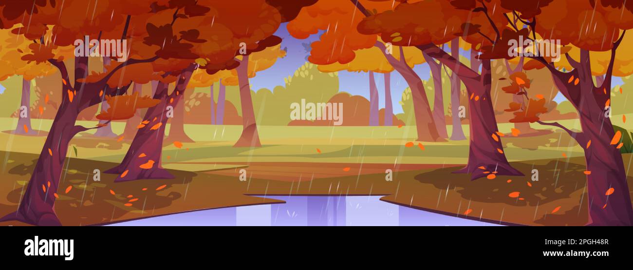 rain-in-autumn-forest-park-nature-landscape-cartoon-fall-wood