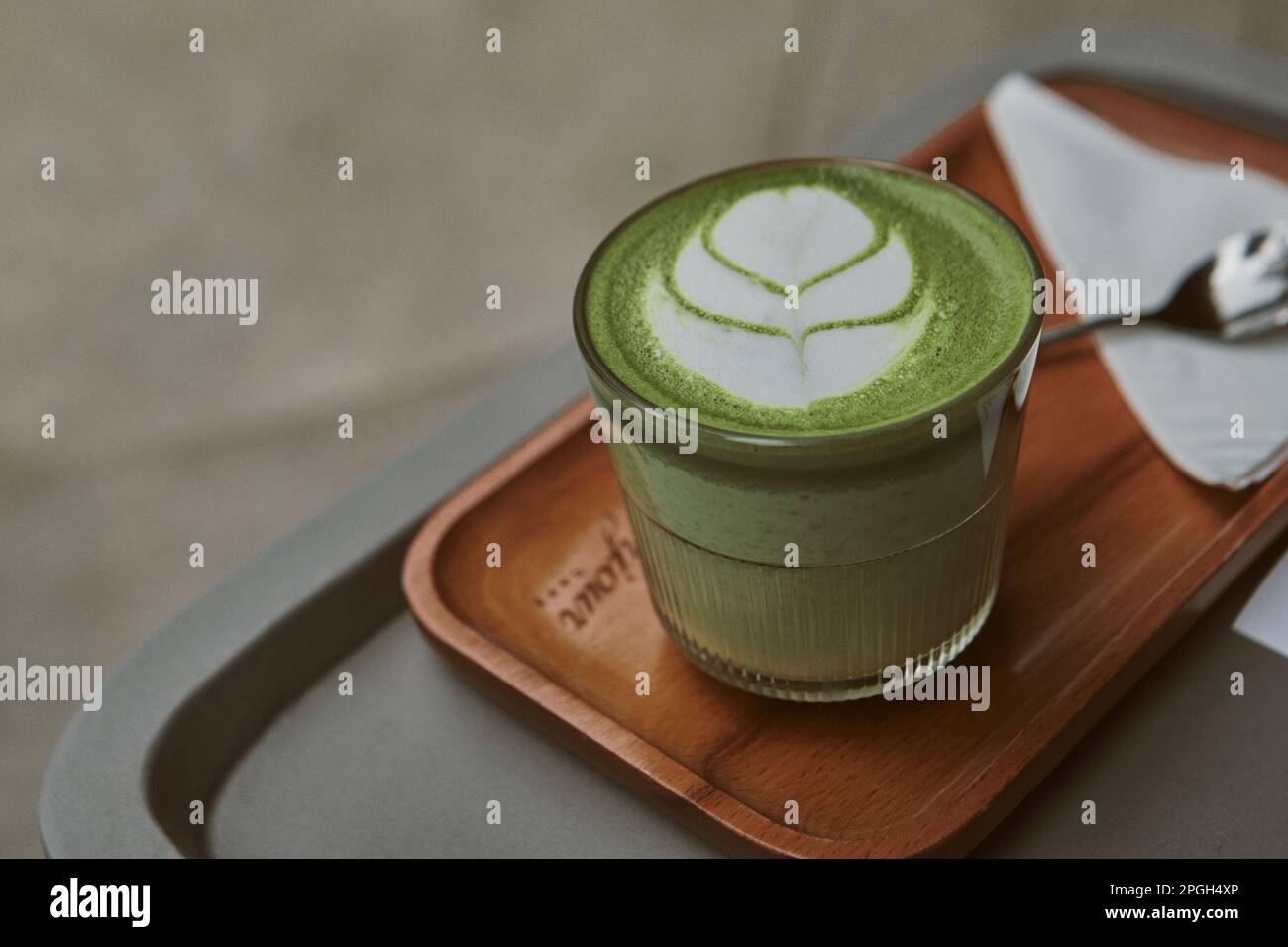 Matcha Weekend Matcha latte on weekend Stock Photo - Alamy