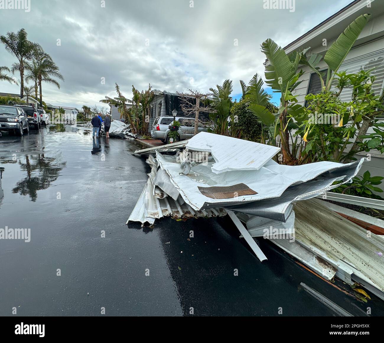 Carpinteria, California, USA. 22nd Mar, 2023. A freak tornado swirled through the Sandpiper