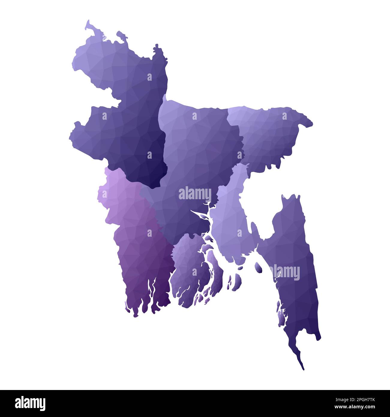 Bangladesh map. Geometric style country outline. Captivating violet ...