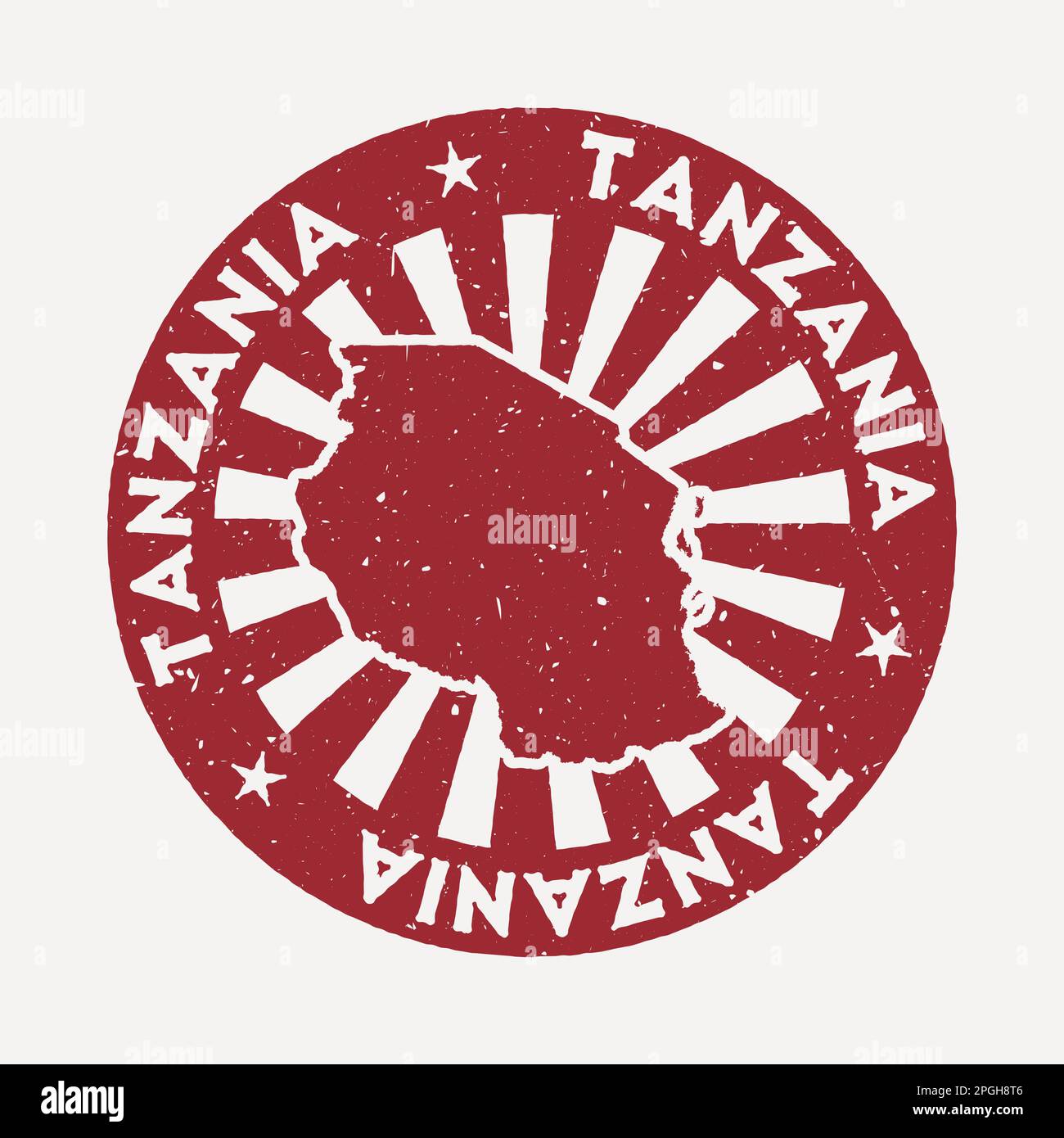 Tanzania stamp. Travel red rubber stamp with the map of the country ...