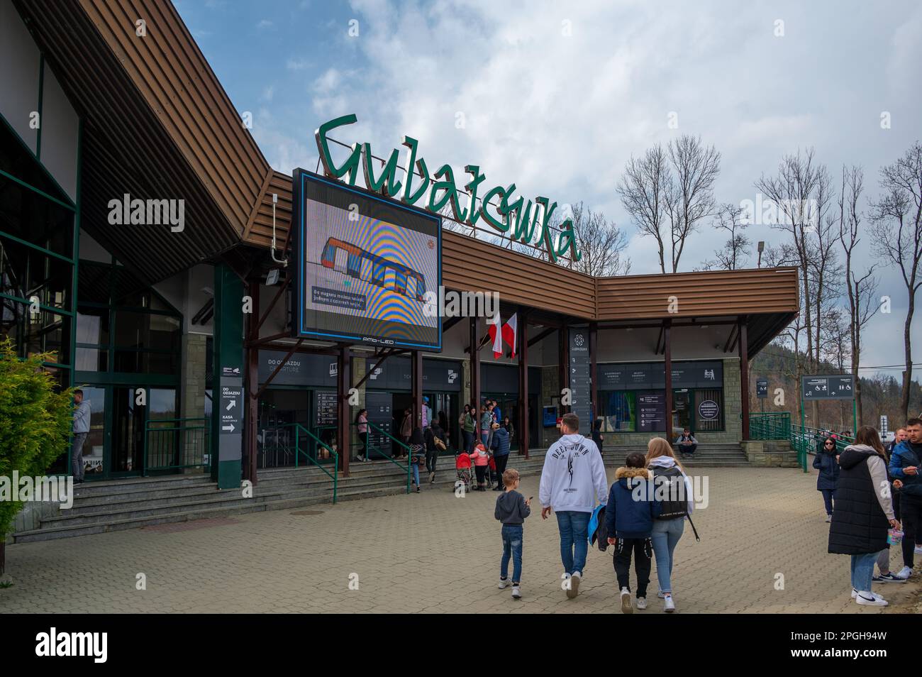Zakopane, Poland. View of the Entrance to PKL Gubalowka lower cable