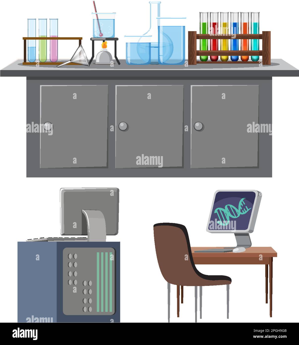 Set of laboratory experiment tools illustration Stock Vector Image & Art Alamy