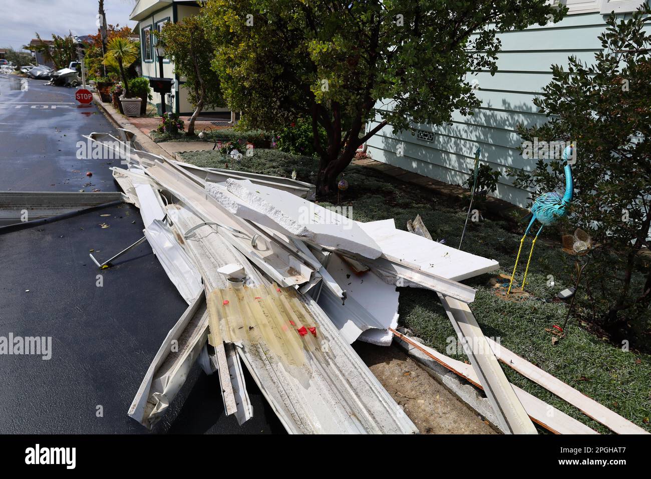 Carpinteria, California, USA. 22nd Mar, 2023. A freak tornado swirled