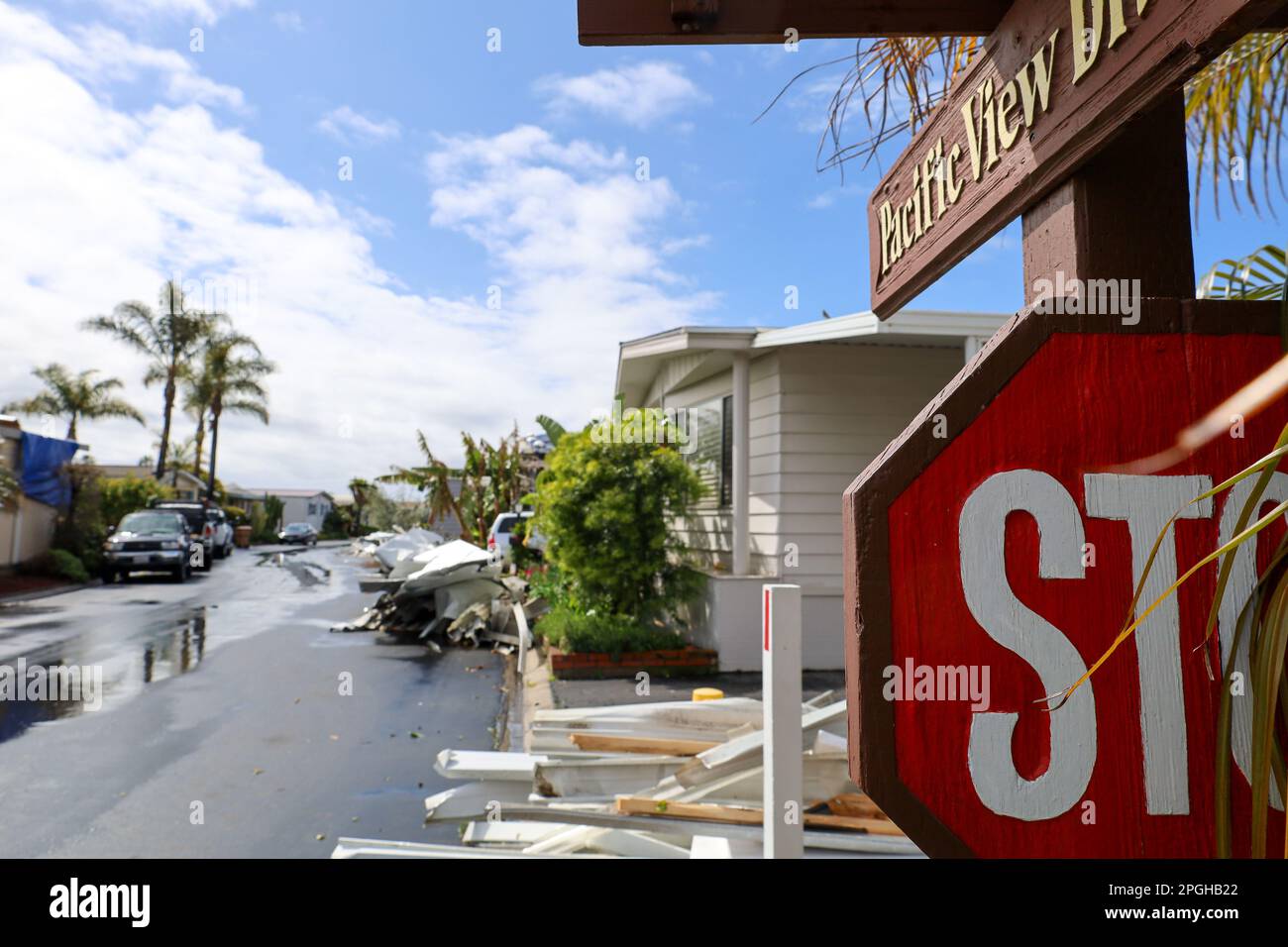 Carpinteria, California, USA. 22nd Mar, 2023. A freak tornado swirled