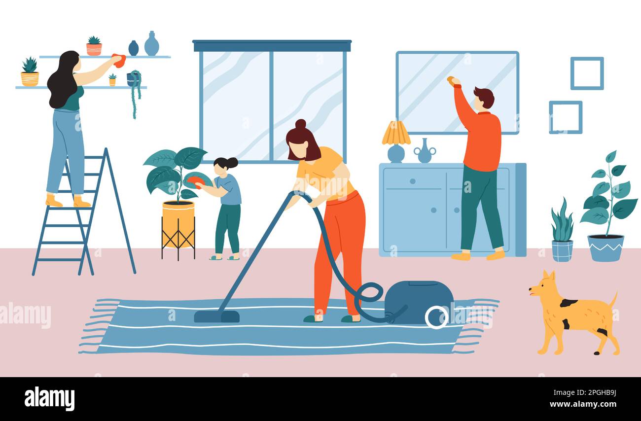 Mopping floor dog Stock Vector Images Alamy