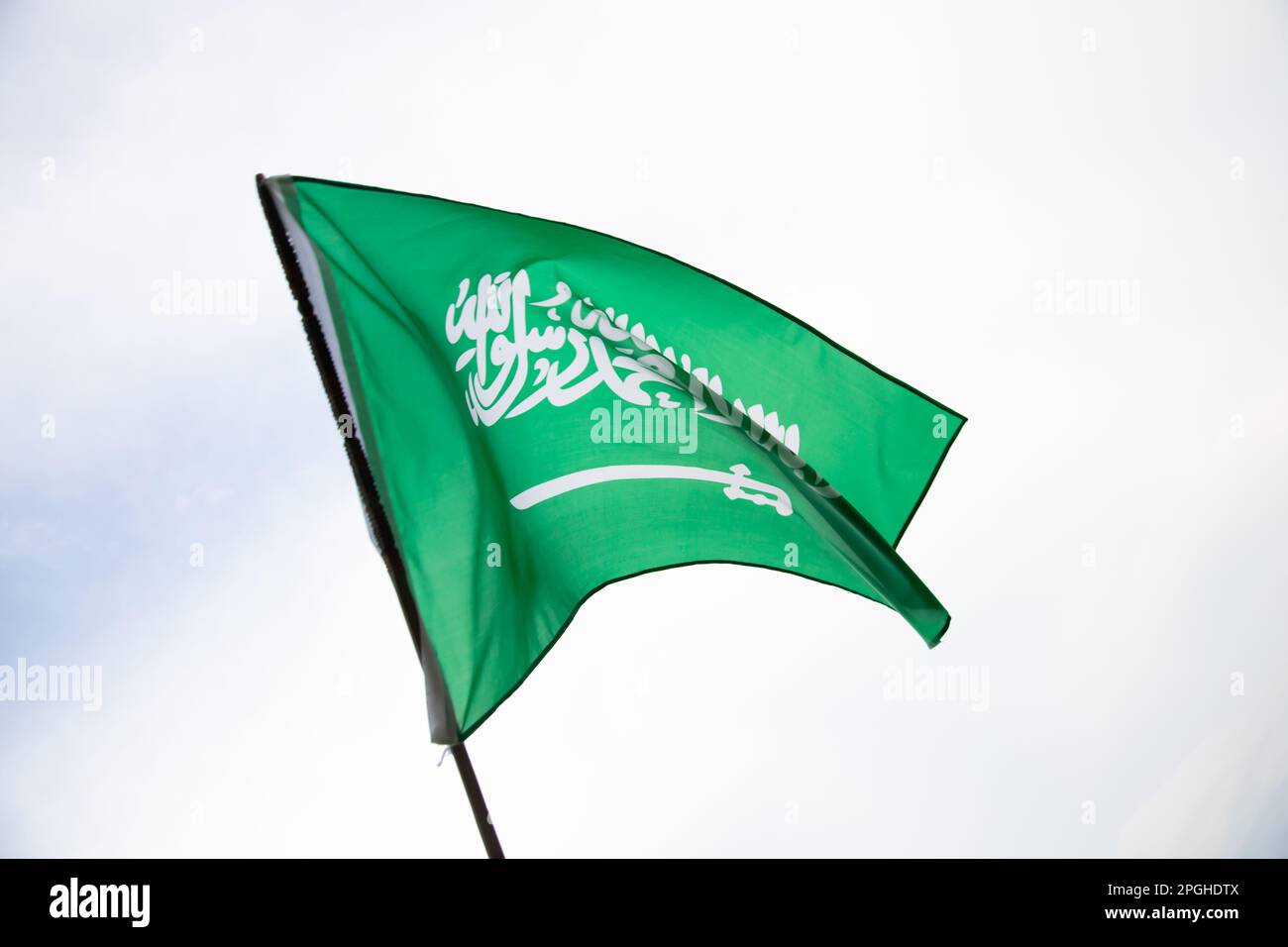 Saudi Arabia flag, Statement translation: There is no God but Allah ...