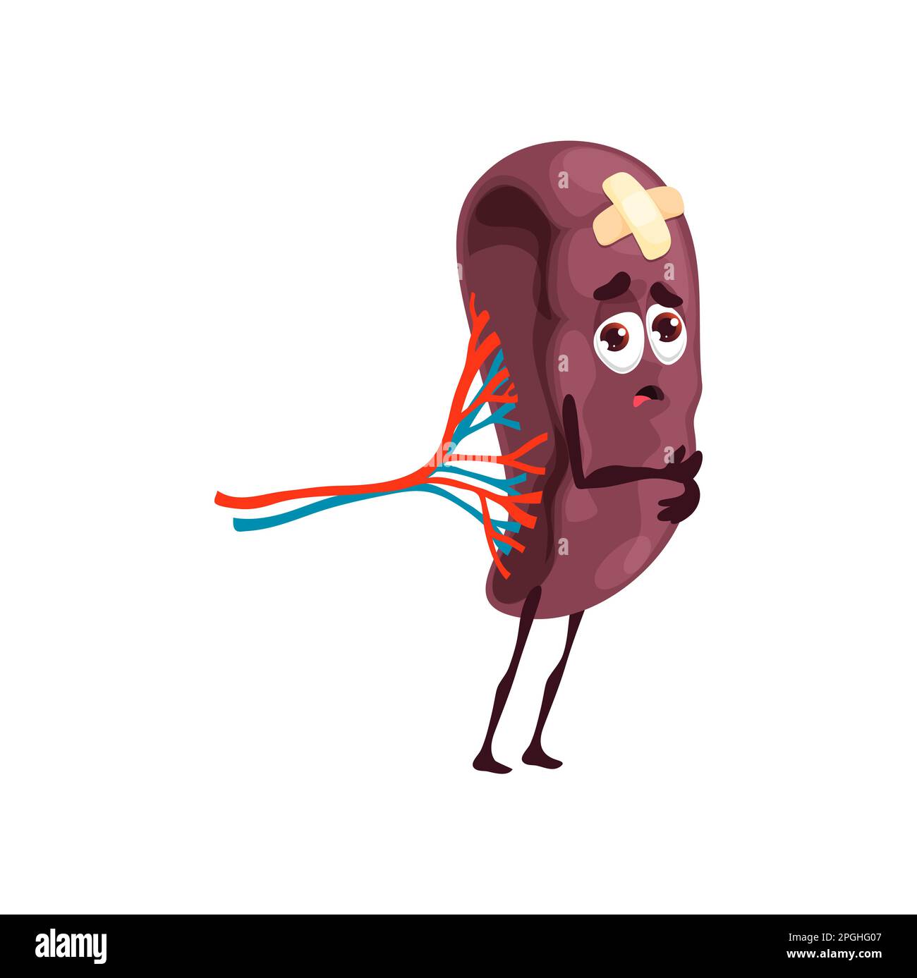 Spleen sick body organ character. Cartoon vector diseased anatomical ...