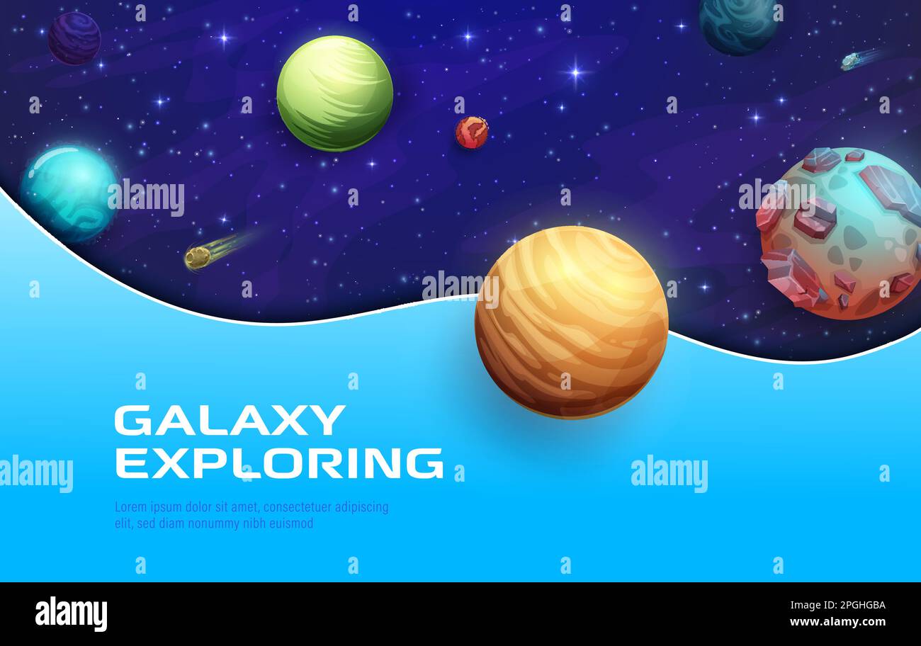 Space landing page with 3D galaxy stars and starry universe