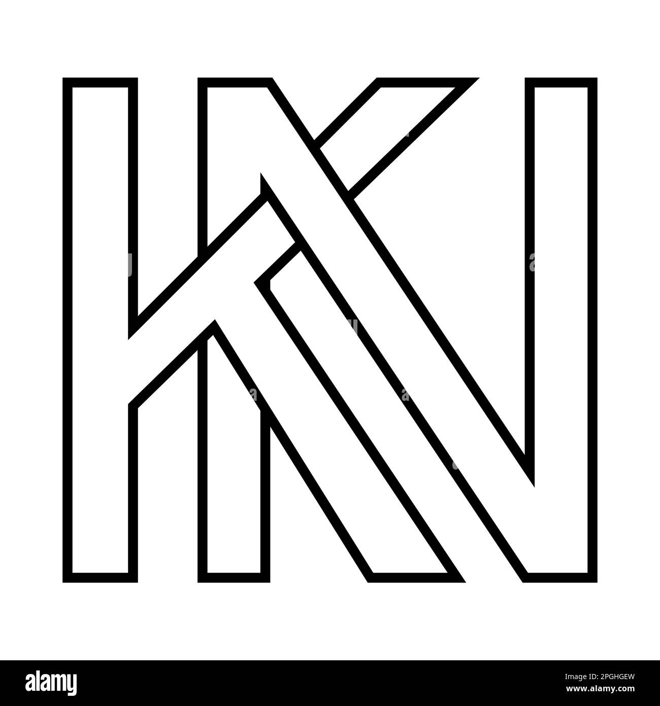 Logo sign kn nk, icon double letters logotype n k Stock Vector Image ...