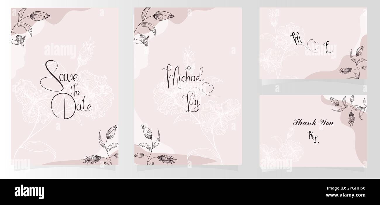 Elegant background, template for invitations, cards, wedding decor with place for text. A delicate floral pattern will successfully complement Stock Vector