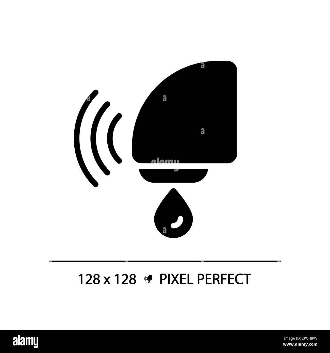 Automatic sensor faucet pixel perfect black glyph icon Stock Vector