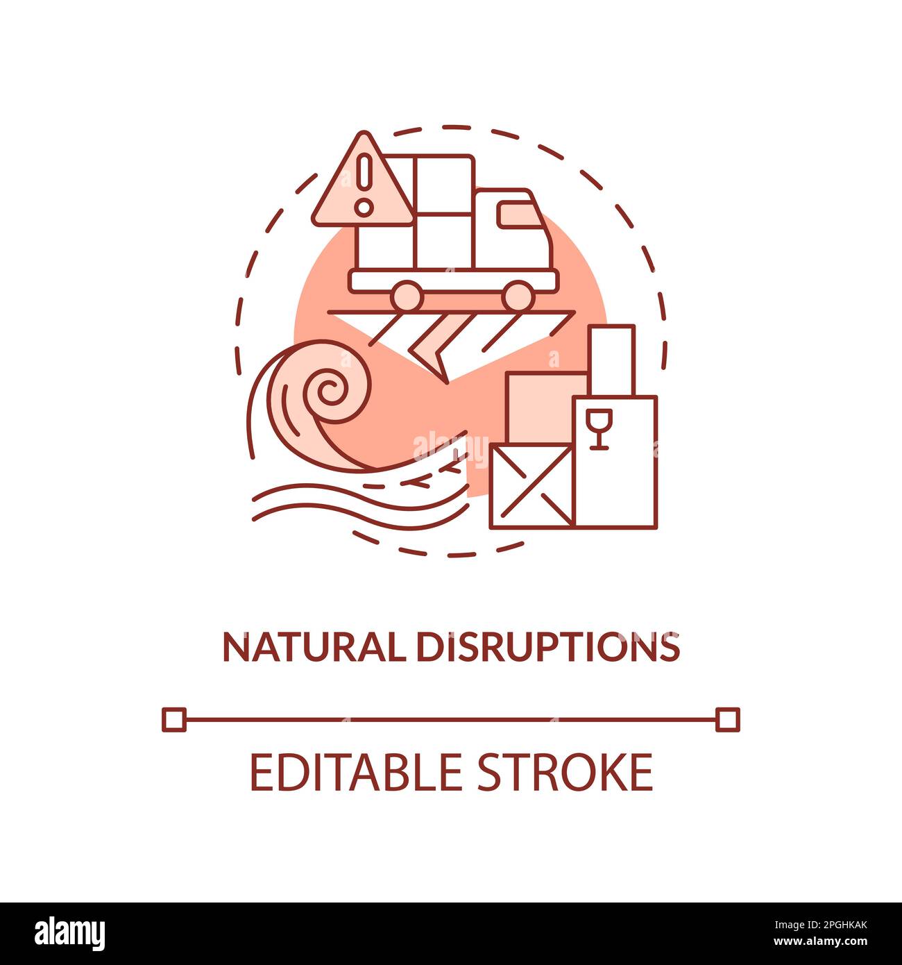 Natural disruptions terracotta concept icon Stock Vector