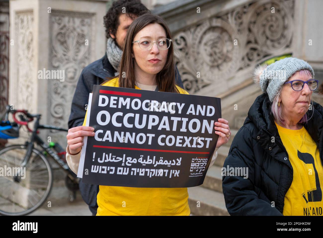 London/UK. 22 MAR 2023. As Benjamin Netanyahu push for judicial shakeup in Israel, Israelis and Palestinians has found common grounds in wanting to protect and preserve Israel’s democracy. Aubrey Fagon/Alamy Live News Stock Photo
