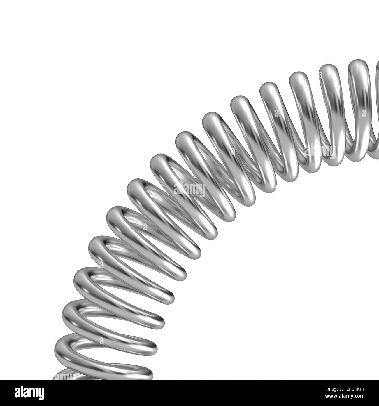 3D render of a bent steel spring Stock Photo Alamy