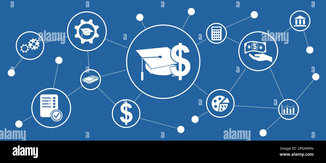 Concept of fafsa with connected icons Stock Photo - Alamy