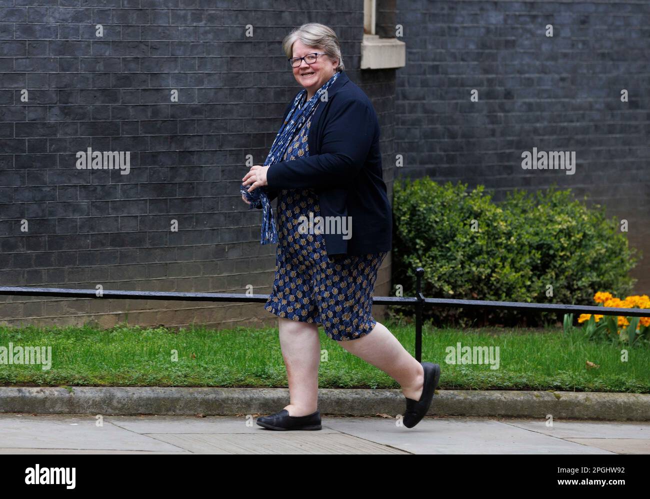 Therese Coffey, Secretary of State for Environment Food and Rural affairs, at Downing Street for a meeting. Stock Photo