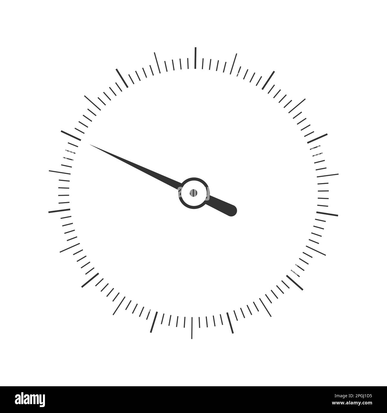Round measuring scale with arrow. 360 degree template of barometer