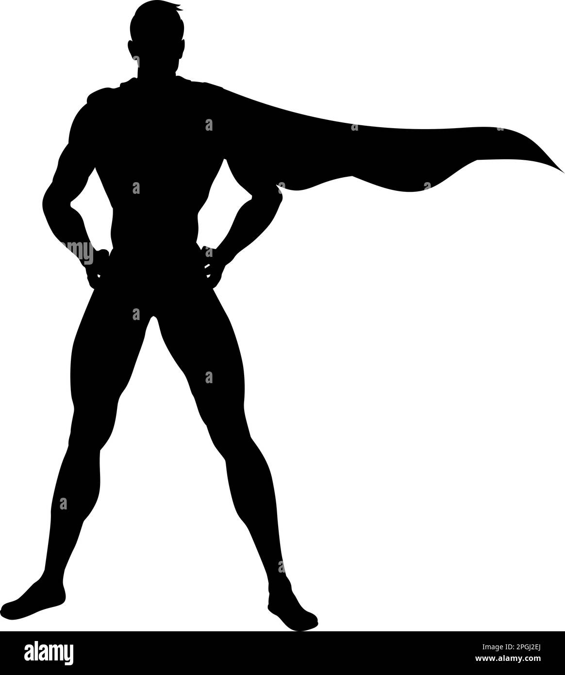 Super Hero Silhouette Superhero Comic Book Man Stock Vector