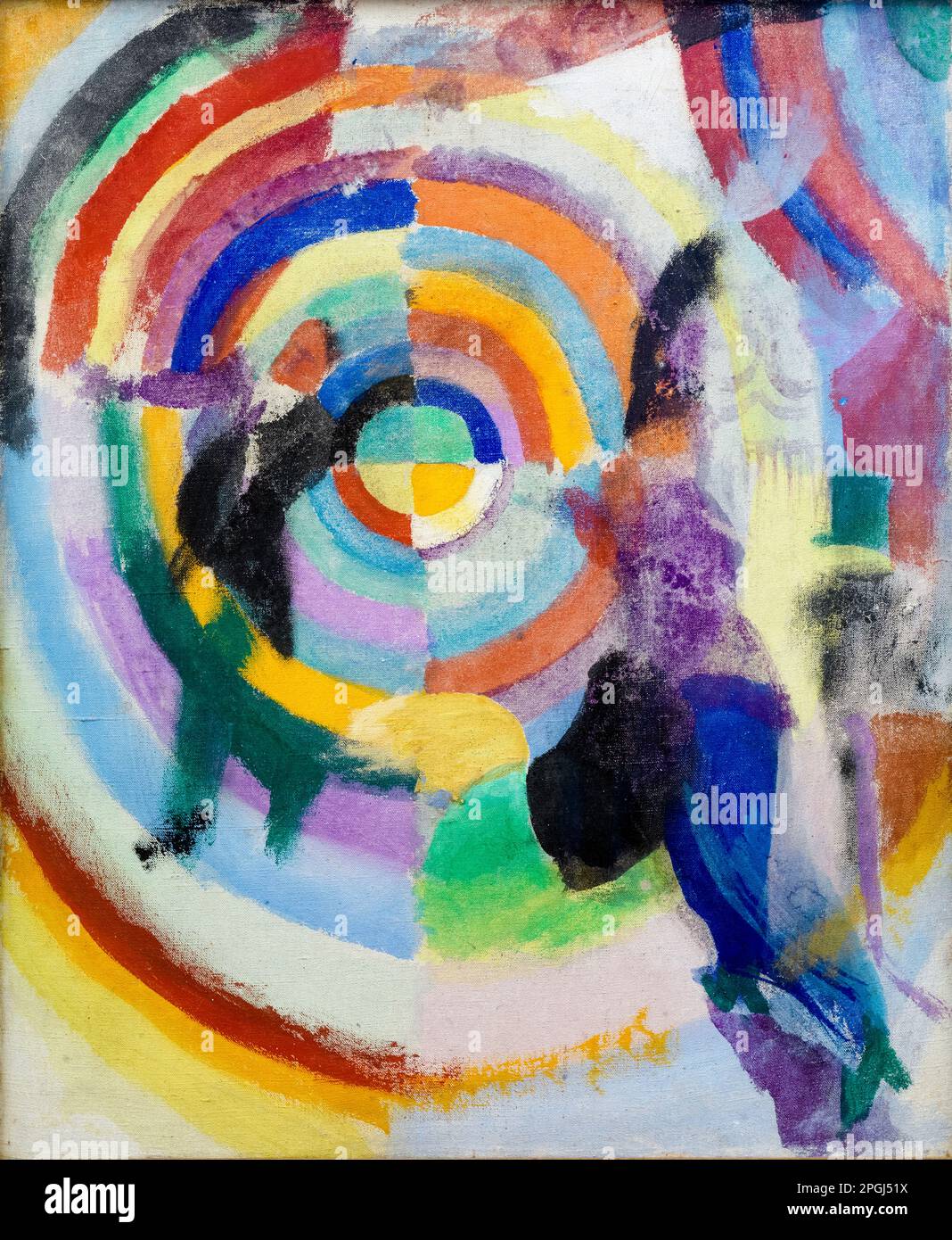 Robert Delaunay, Crimes of Passion, abstract painting in tempera on canvas, 1914 Stock Photo
