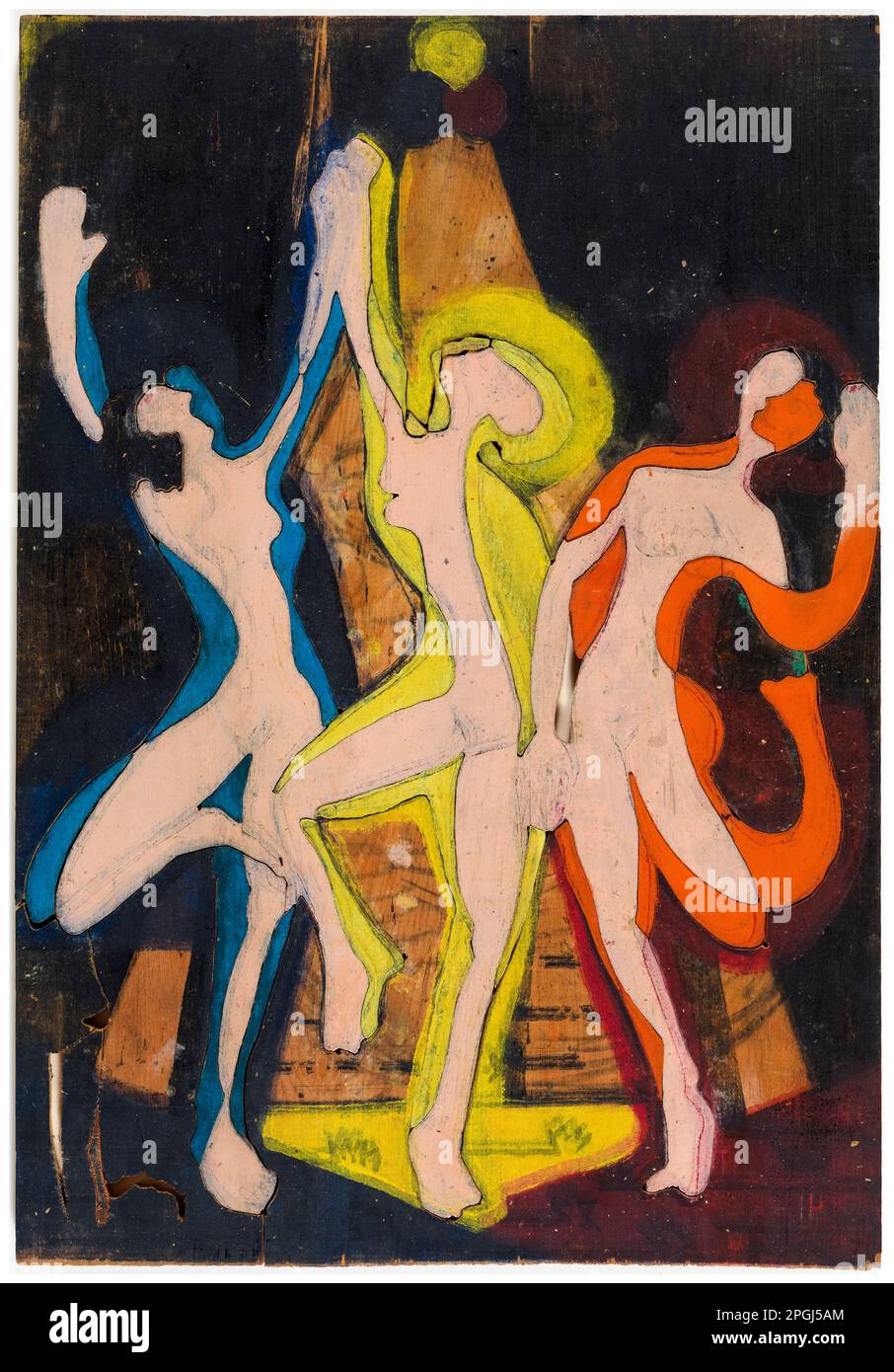 Ernst Ludwig Kirchner, Color dance, color stick II, woodcut printing stick, 1933 Stock Photo