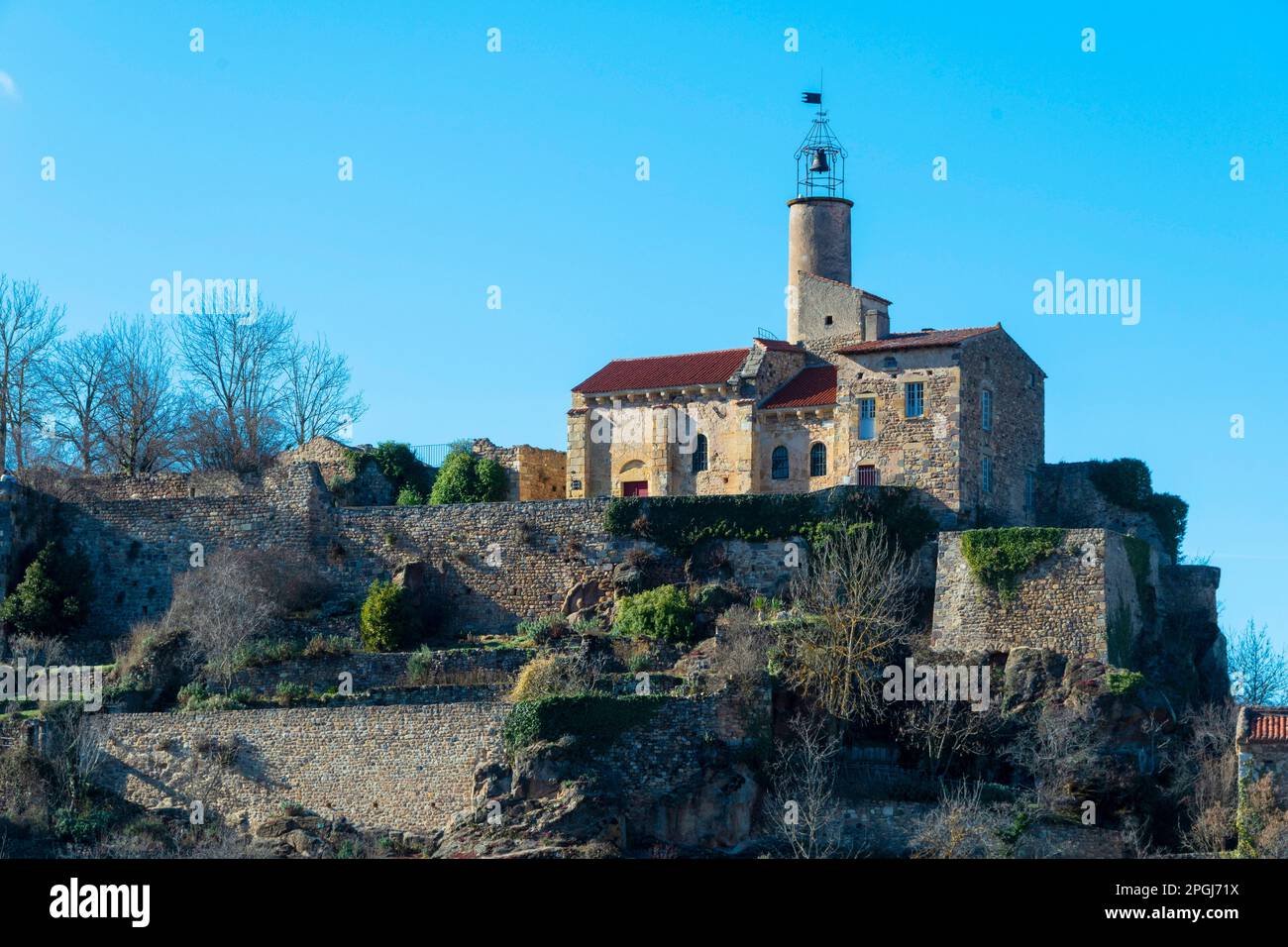 Castle of Marchidial, Champeix village, Puy de Dome department, Auvergne Rhone Alpes, France, Europe Stock Photo