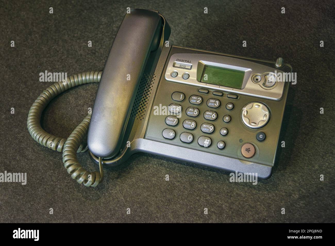 DECT radiotelephone Base station. Dect cordless phone wireless phone,  radiotelephone, radio phone on grey background Stock Photo - Alamy