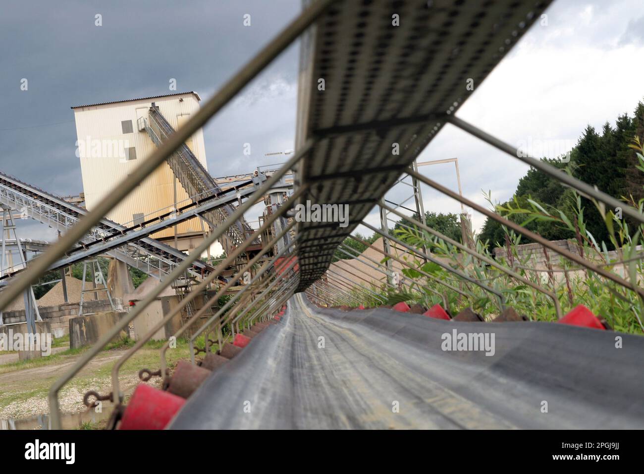 conveyor belt in a gravel plant Stock Photo Alamy