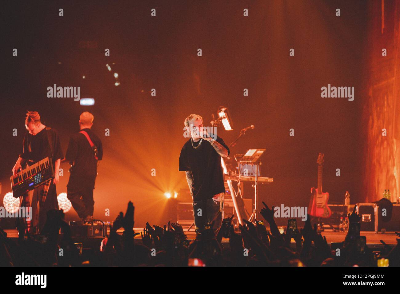 Salmo perform live in Milan at Mediolanum Forum Stock Photo