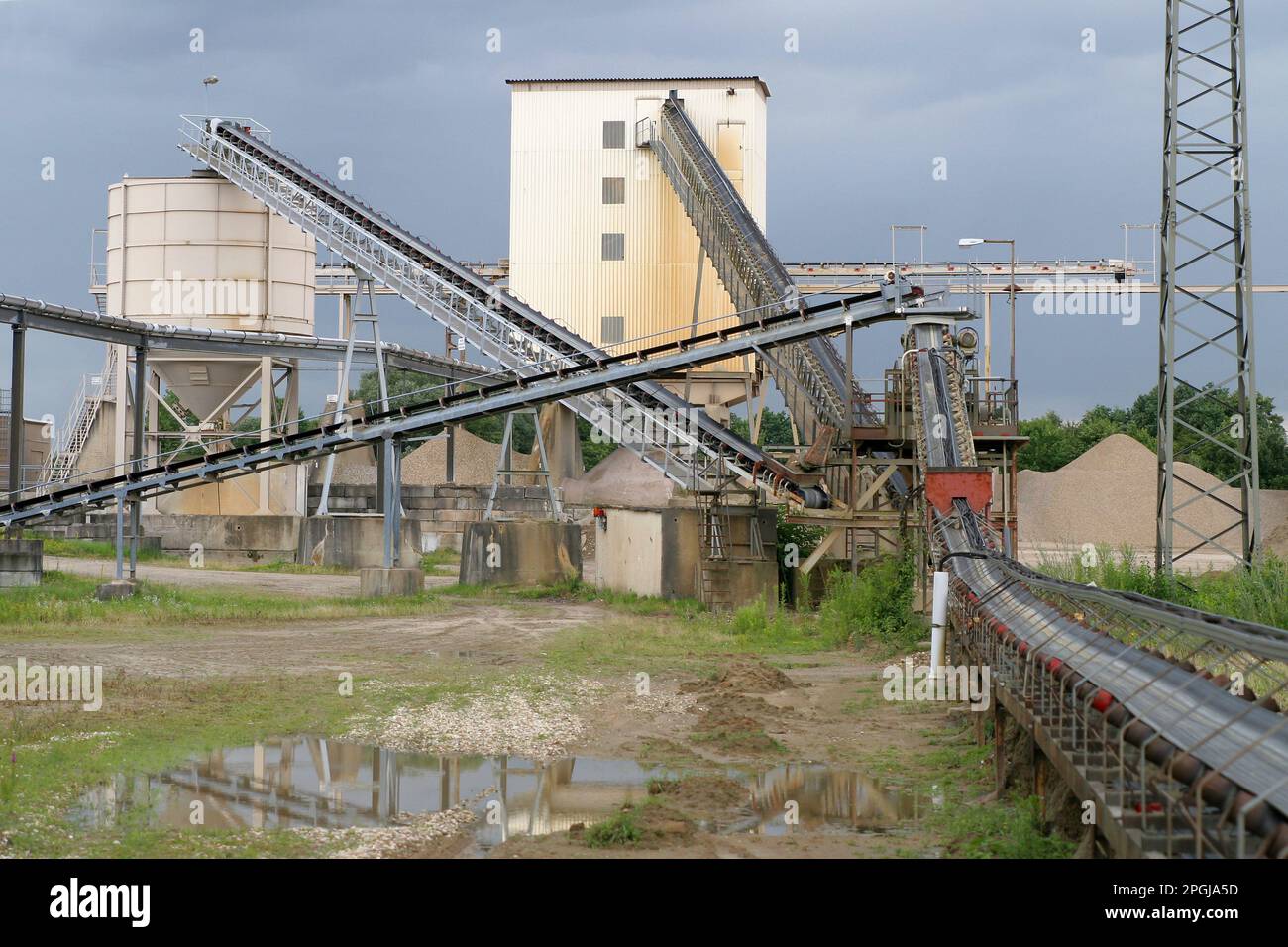 conveyor belt in a gravel plant Stock Photo Alamy