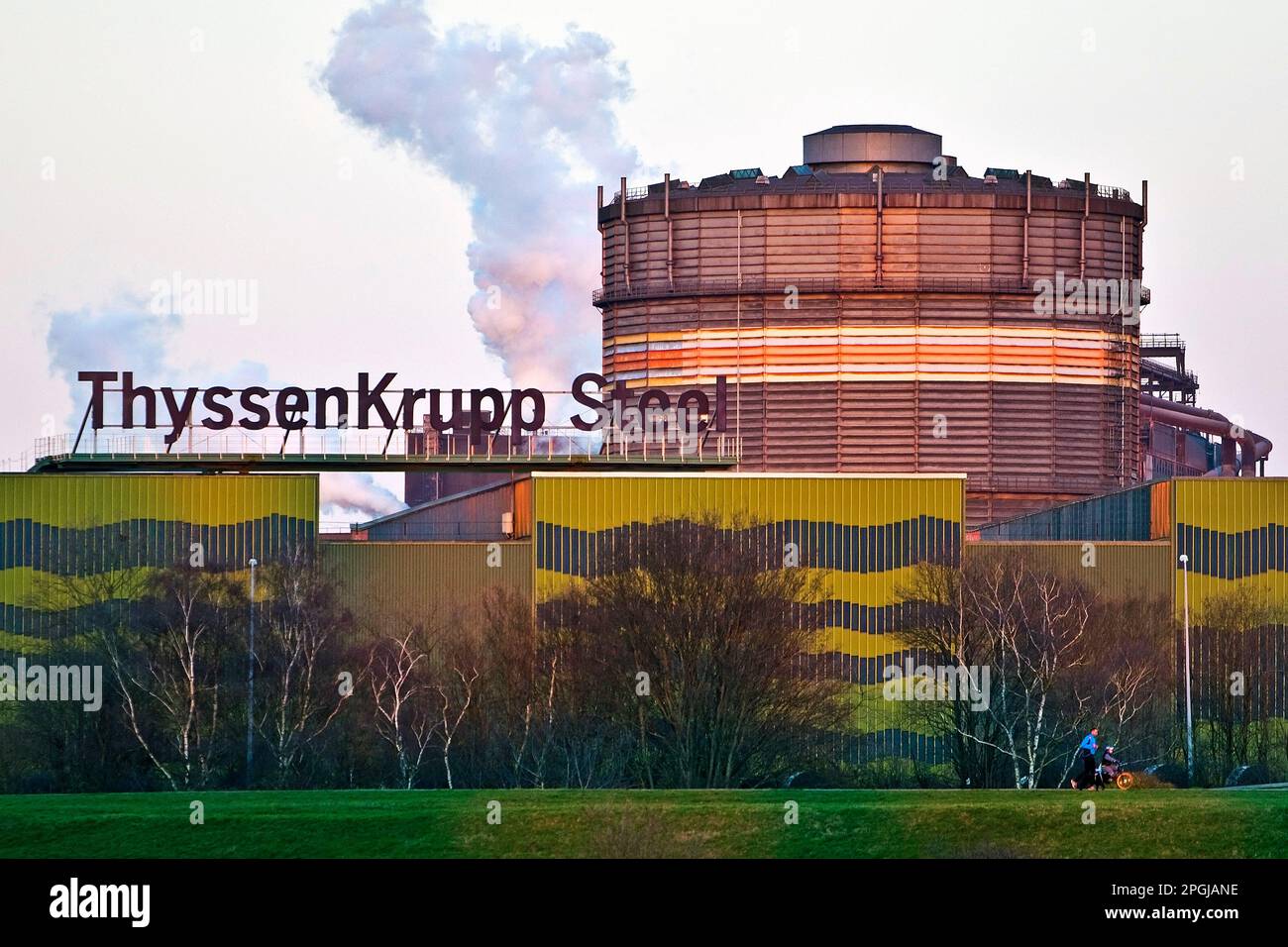 WSA ThyssenKrupp Steel in Beeckerwerth, Germany, North Rhine-Westphalia, Ruhr Area, Duisburg Stock Photo