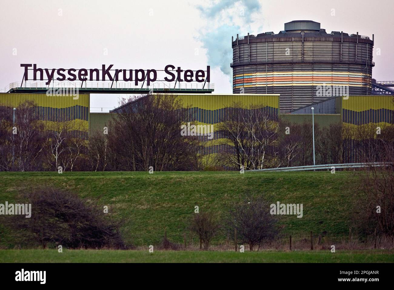 WSA ThyssenKrupp Steel in Beeckerwerth, Germany, North Rhine-Westphalia, Ruhr Area, Duisburg Stock Photo