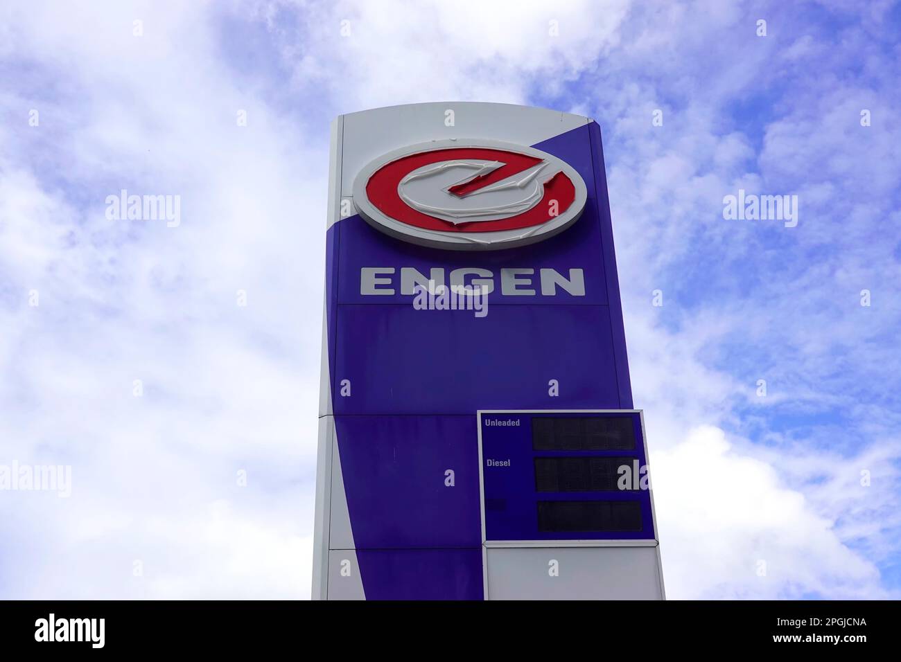Engen Gas station, public ground, Mauritius Stock Photo Alamy
