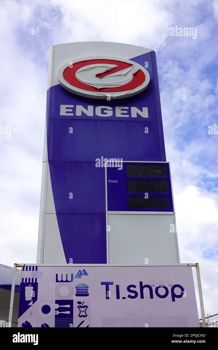 Engen Gas station, public ground, Mauritius Stock Photo Alamy